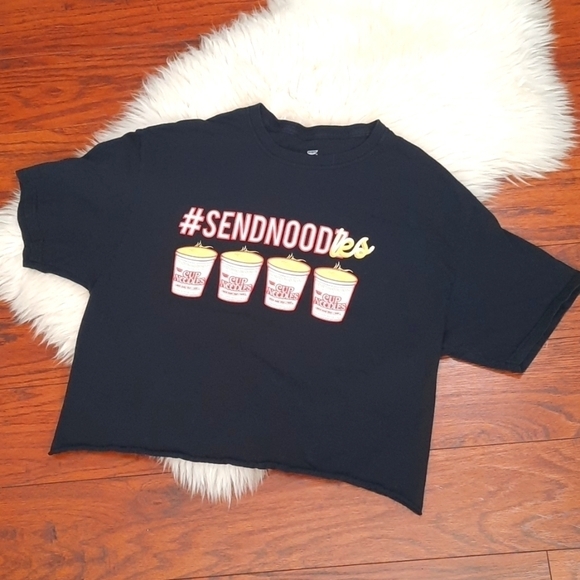 Nissan Tops - Nissan Ramen Send Noods Cropped Shirt